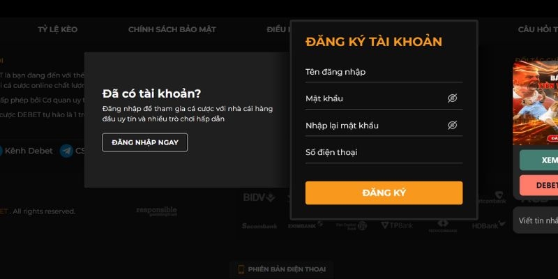 Tuân thủ mọi điều khoản dịch vụ trên hệ thống Debet Tuân thủ mọi điều khoản dịch vụ trên hệ thống Debet